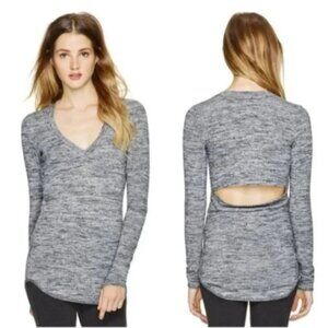 Aritzia Wilfred Free Luma Cutout V Neck Long Sleeve - Heathered Grey - US M